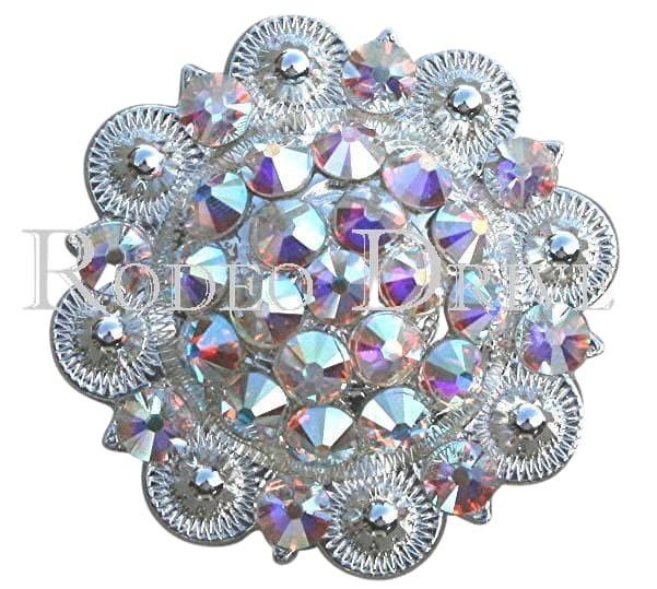 AB  Bright Silver 2" European Crystal Concho