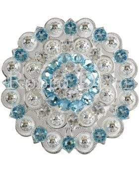 Aqua &amp; Clear Bright Silver Berry Jacket European Crystal