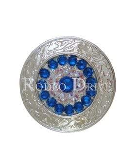 Capri &amp; AB Bright Silver 1.5" Disc European Crystal Concho