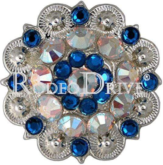 Capri &amp; AB Bright Silver 1.5" European Crystal Concho
