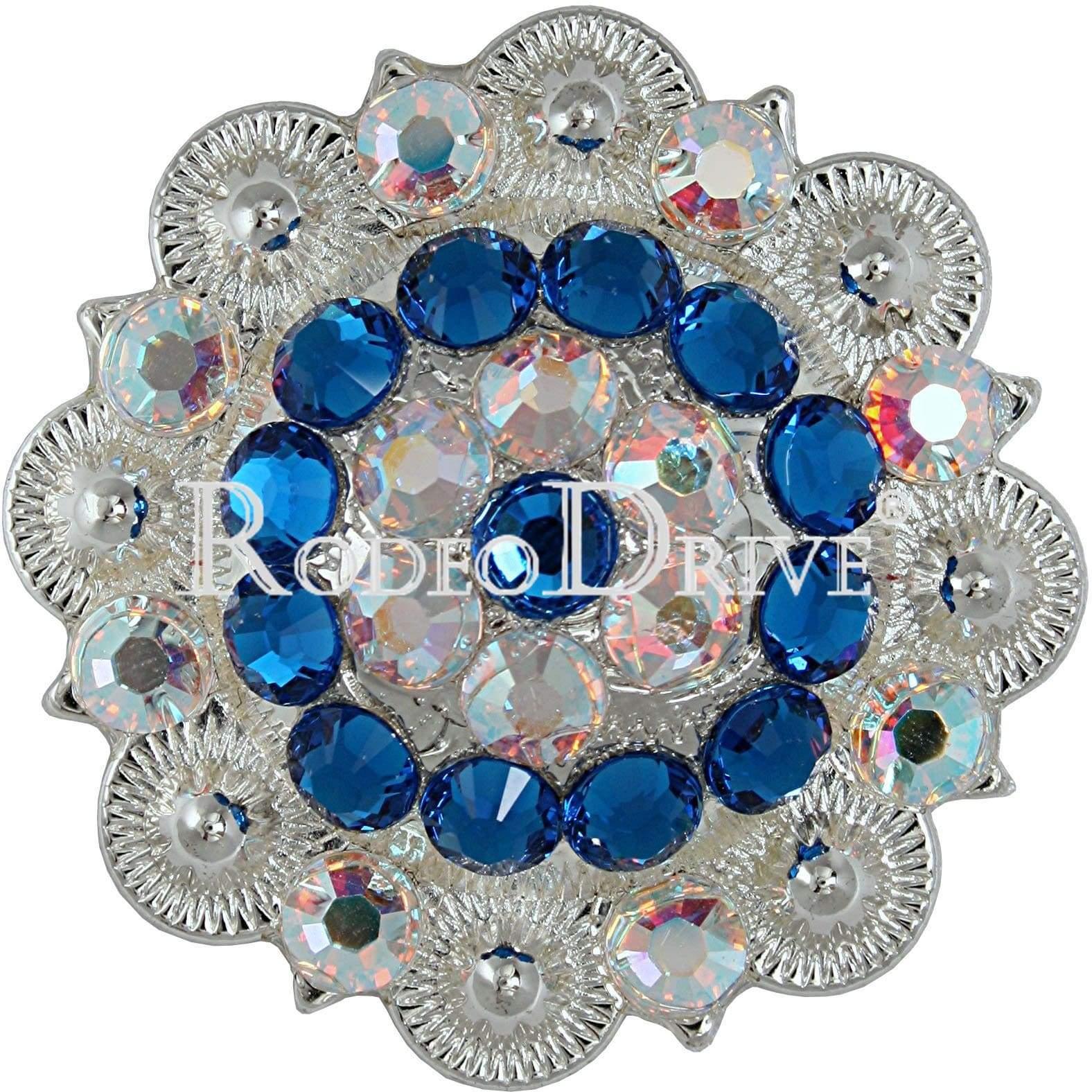 Capri &amp; AB Bright Silver 2" European Crystal Concho