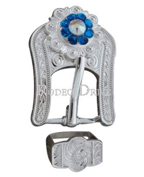 Capri &amp; AB Bright Silver European Crystal Buckle Keeper Set