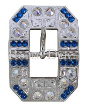 Capri &amp; AB Bright Silver European Crystal Square Cart Buckle