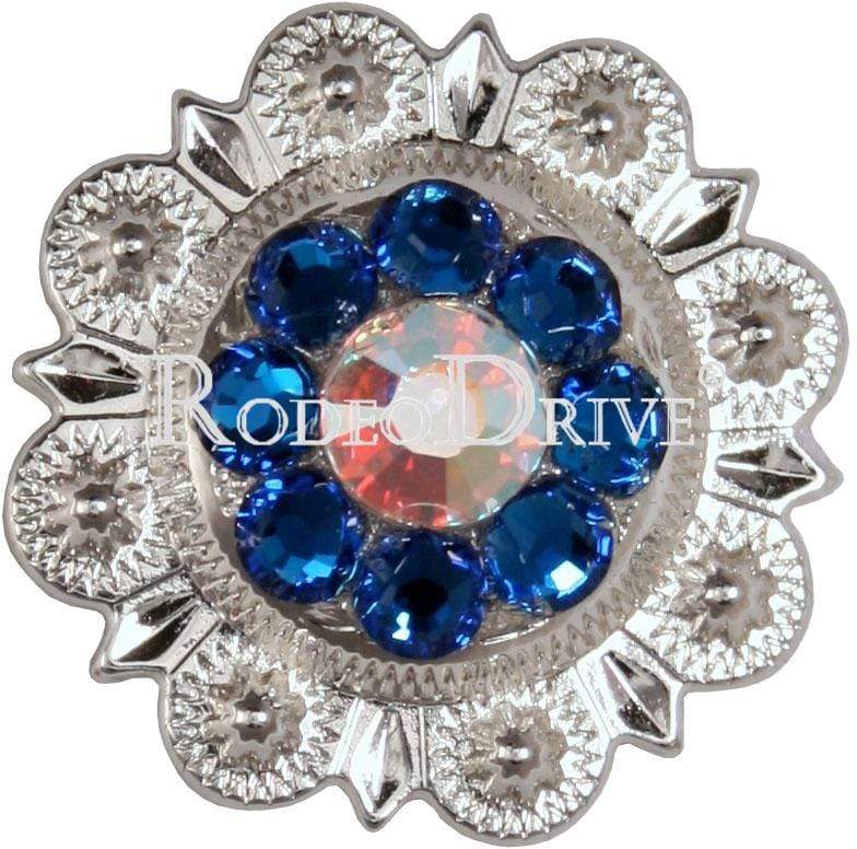 Carpi &amp; AB Bright Bright Silver 1" European Crystal Concho