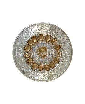 Champagne &amp; AB Bright Silver 1.5" Disc European Crystal Concho
