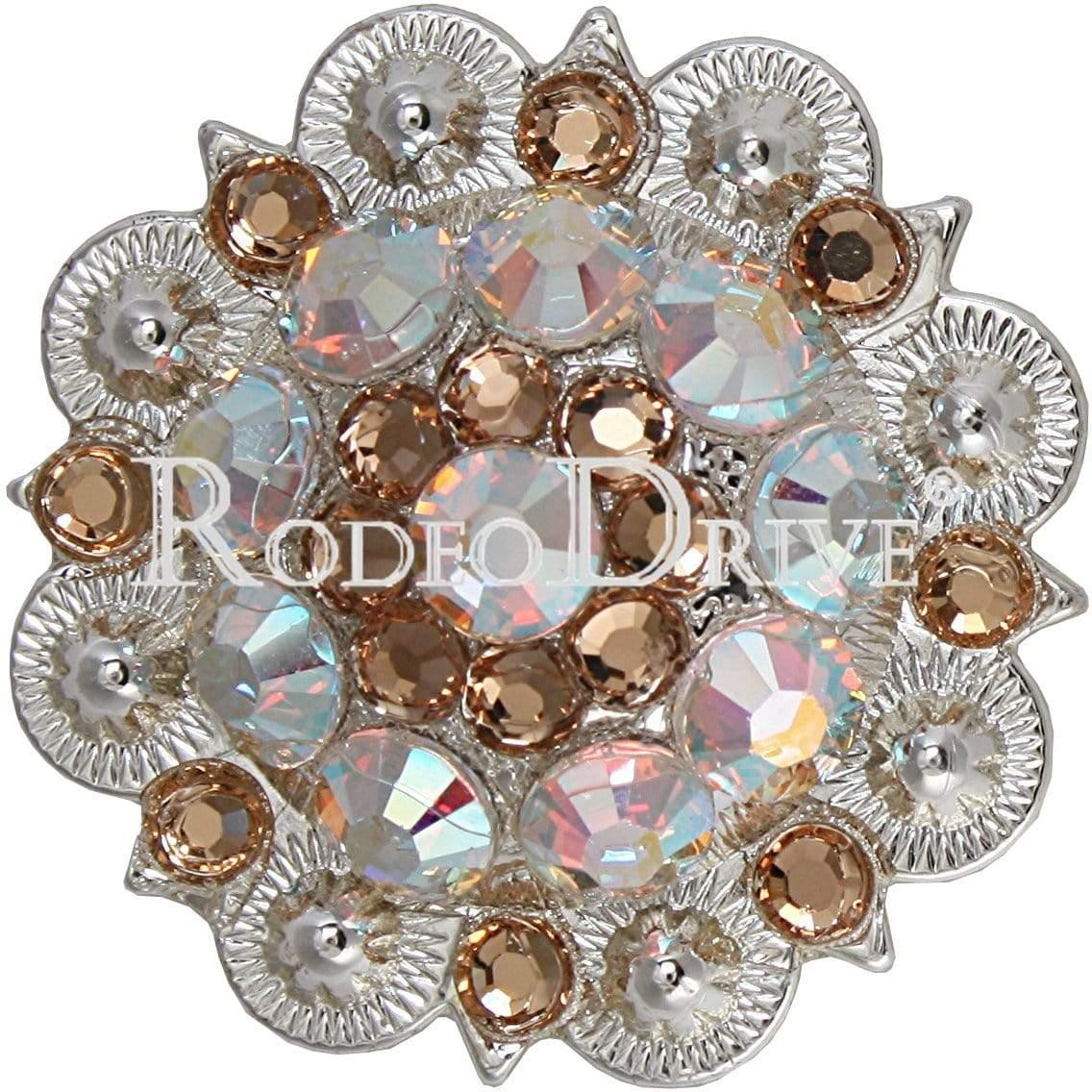 Champagne &amp; AB Bright Silver 1.5" European Crystal Concho