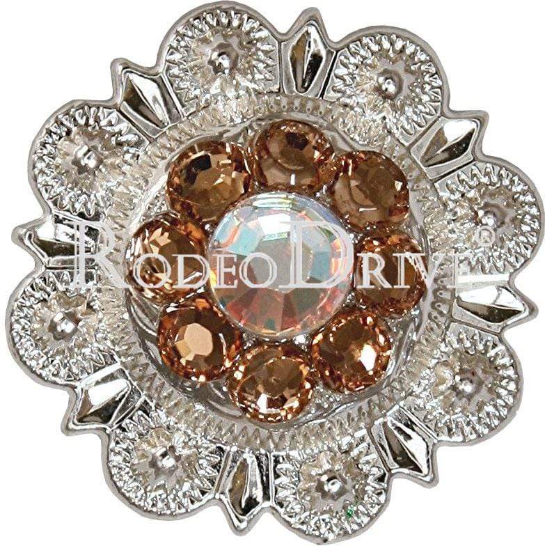 Champagne &amp; AB Bright Silver 1" European Crystal Concho