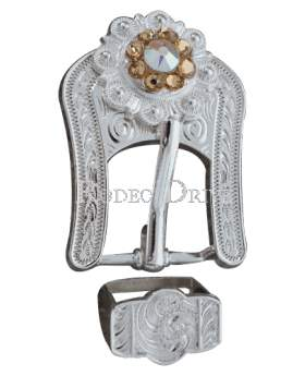 Champagne &amp; AB Silver European Crystal Buckle Keeper Set