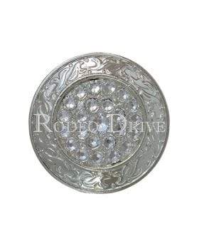 Clear Bright Silver 1.5" Disc European Crystal Concho