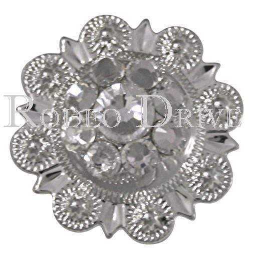 Clear Bright Silver 1" European Crystal Concho