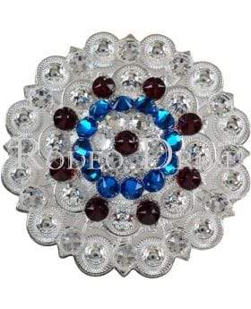 Red White &amp; Blue Bright Silver Berry Jacket European Crystal