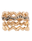 Marcasite and Bronze Stack Ring Set