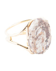 Brown Ocean Jasper Slab Golden Cuff Bracelet