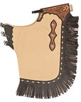 HILASON Western Pro Rodeo Bronc Bull Riding Leather Chinks | Handmade Chaps for Adults Hand Tooled Adult