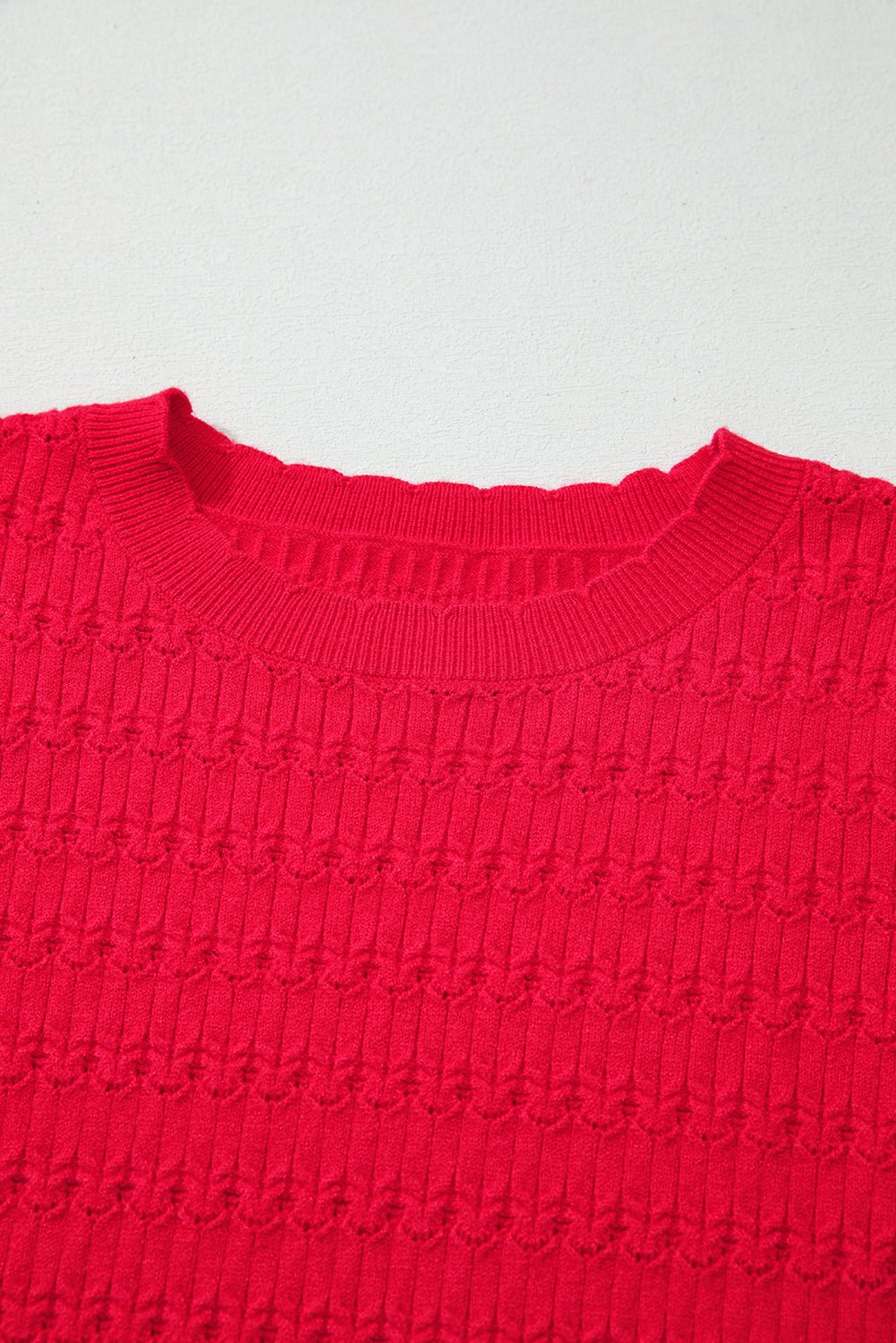 Kay Knit Ribbed Cuffs Crew Neck Sweater