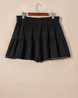 Plus Size Boho Frilled Elastic Waist Shorts