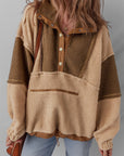 Adaline Patchwork Half Sherpa Sweatshirt