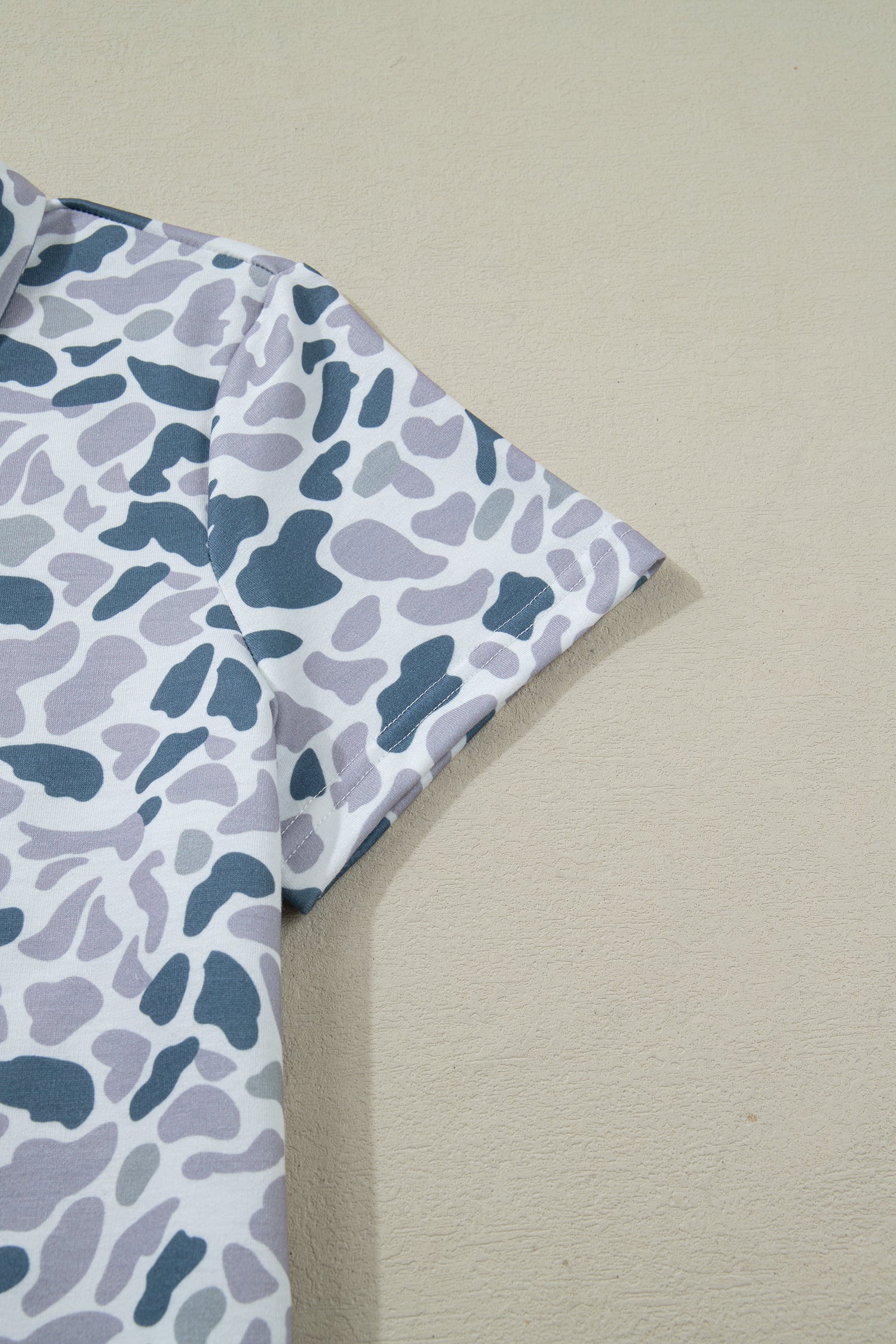Abstract Camo Polo Collar T-Shirt &amp; Shorts Set