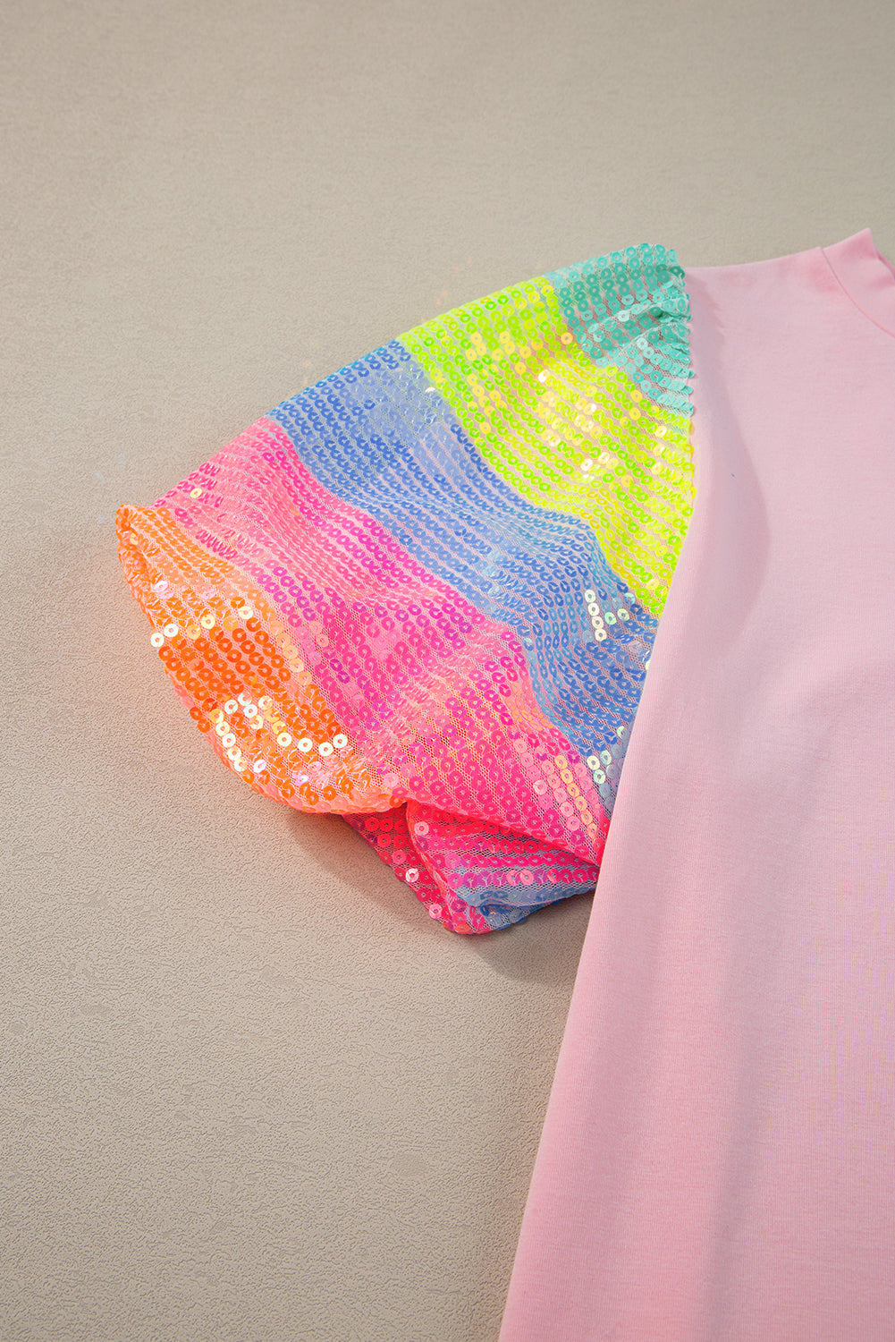 Rainbow Puff Sleeve Top -clearance