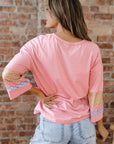 Selene Color Block Patchwork Long Sleeve Top