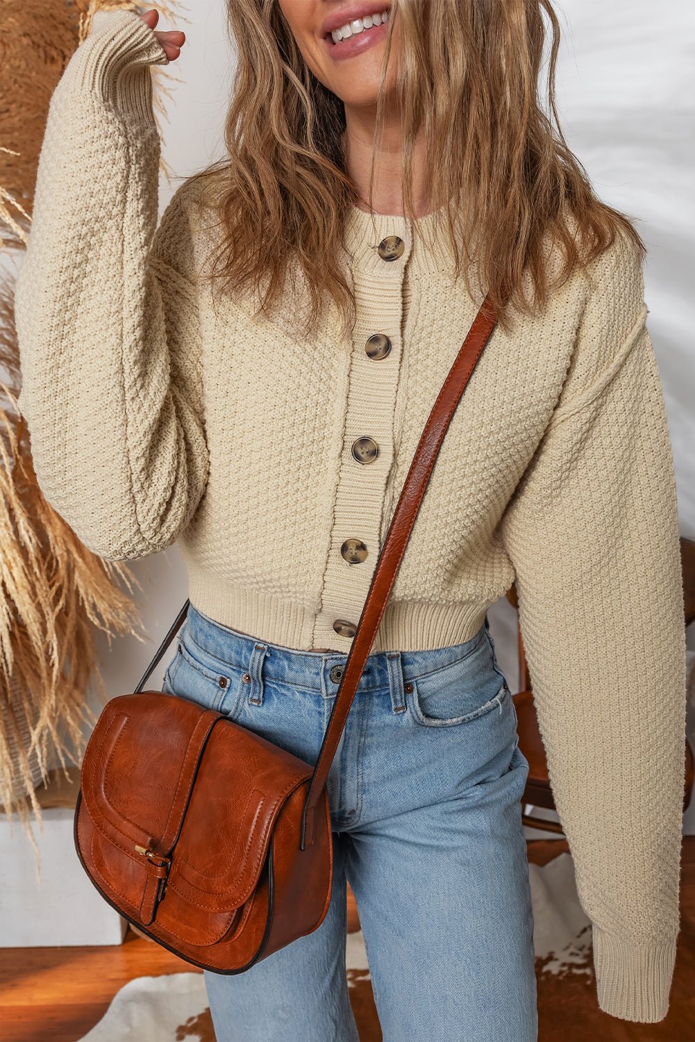 Sofia Front Cropped Cardigan Sweater
