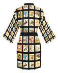 Baha Ranch Vintage Cowboy Collage Satin Kimono Robe