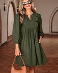 Michelle Pleated Corduroy Mini Dress