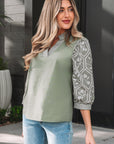 Kaiya Sleeve Contrast Patchwork Blouse