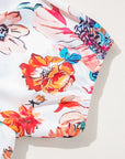 Plus Size Floral Puff Sleeve Midi Dress