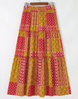 Paisley Ruffle Tiered Pocketed Maxi Skirt