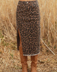 Jadecara Frayed Midi Skirt