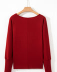 Solid Extended Cuff Long Sleeve Top