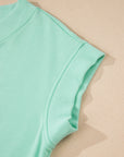 Solid V-Neck Tee and Drawstring Pants Set