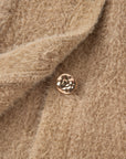 Solid Fuzzy Button-Front Cardigan