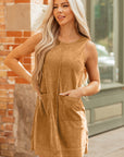 Emapia Corduroy Sleeveless Mini Dress