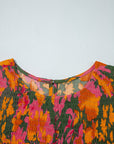Floral Puff Sleeve Smocked Ruffle Maxi Dress