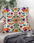 Floral Geometric Patterned Durable Polyester Pillow Case 18x18-Inches Made in America