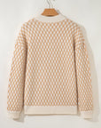 Ximena Rhombus Textured Knit Sweater