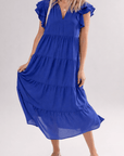 Zelda Collared Tiered Midi Dress