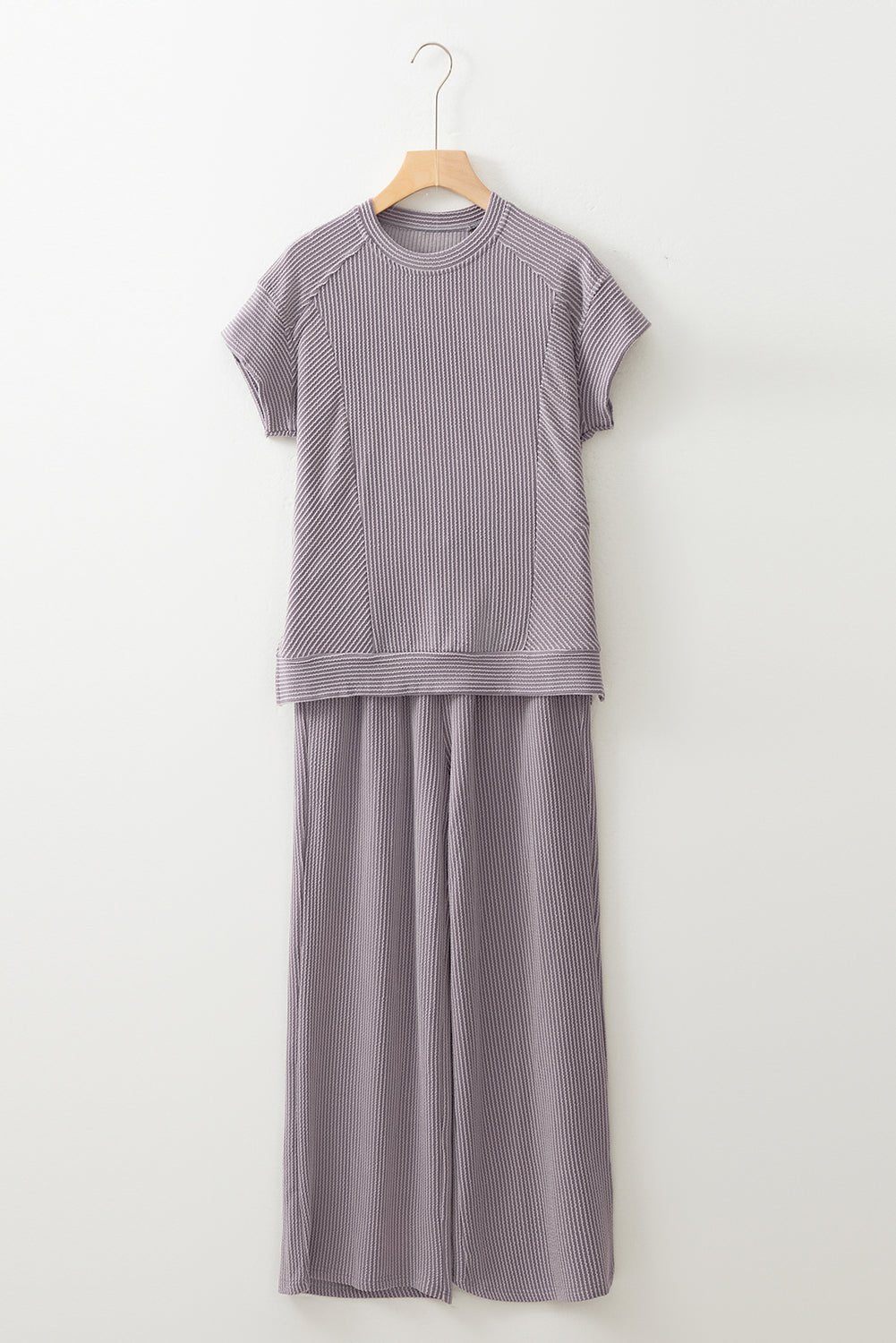 Leilany Corded Knit Short Sleeve Set
