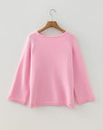Solid Knit 3/4 Sleeve Dolman Sweater