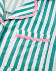 Stripe Ricrac Trim Shirt & Drawstring Shorts Set