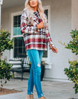 Plaid Pocketed Button Front Shacket