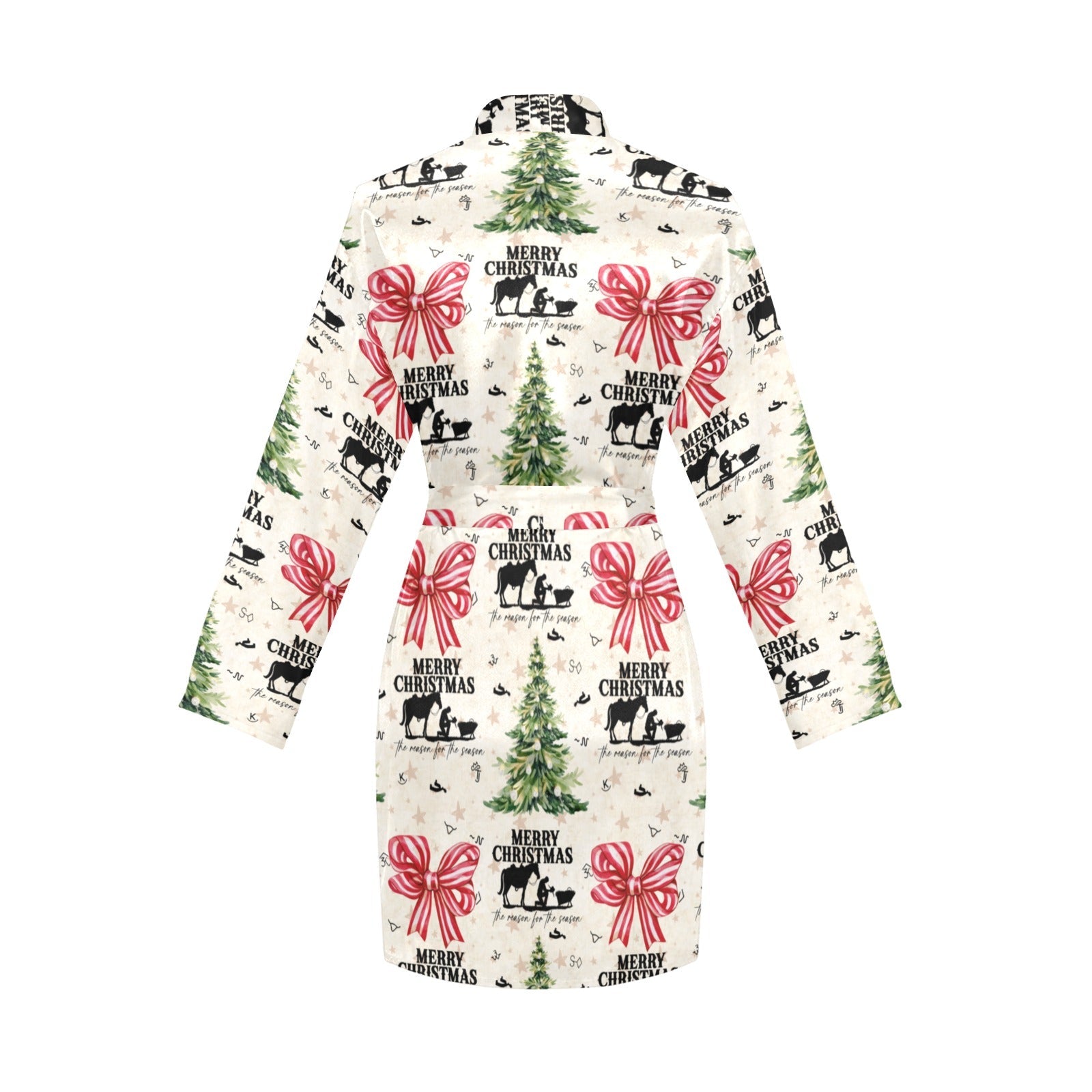 Baha Ranch Praying Cowboy Christmas Western Cowgirl Satin Robe