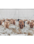 Highland Cow Curtains Window Curtain 28"x40" (2-Piece) Made in America