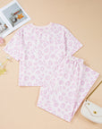 Leopard Short Sleeve Top and Pants Set