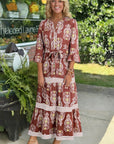 Katie Trim Tiered Maxi Dress