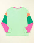 Colorblock Patchwork Long Sleeve Top