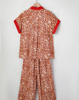 Leopard Contrast Trim Top and Pant Set