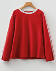Varsity Stripe Crew Neck Long Sleeve Top